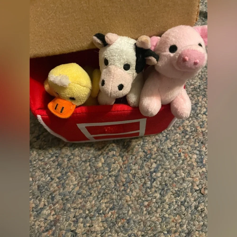 My Barnyard Friends Plush Toy w/Carry Case & 3 Animals Baby Toddler 8